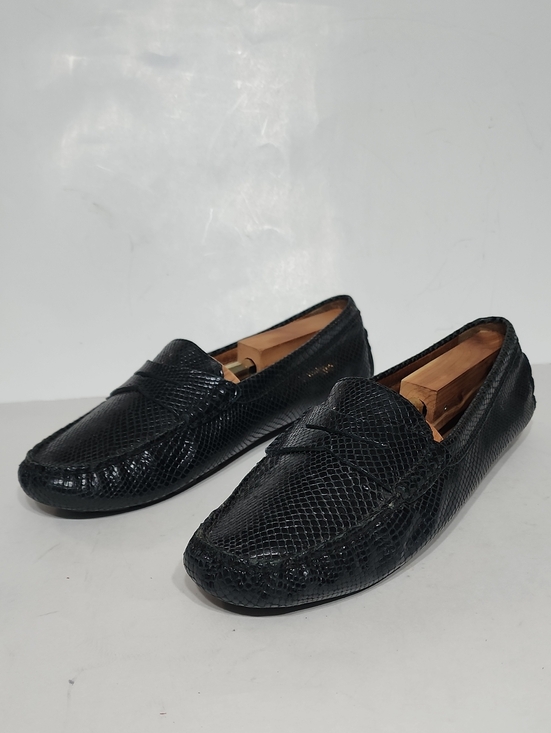 Lauren Ralph Lauren Other - Lauren Ralph Lauren Navy Blue Camila Croc-Embossed Leather Penny Loafers Sz 11B
